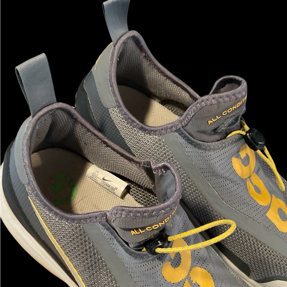 Nike ACG Zoom Air AO Gray Metallic Silver Running Shoes Sneakers Mens Size 10.5 - Picture 6 of 8